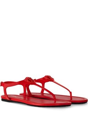 Louis Vuitton Red R T-Strap Flat Sandals